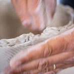 Ashraf Hanna at work in his studio 2019